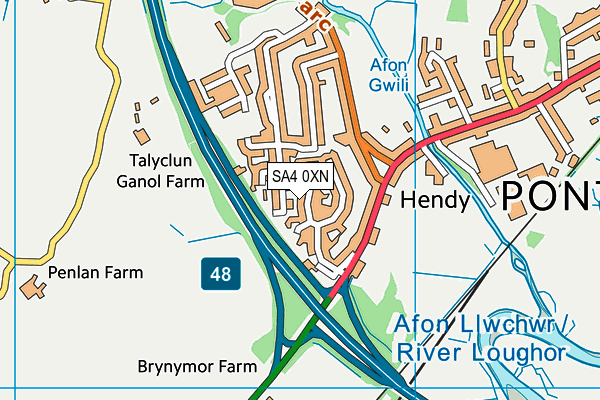 SA4 0XN map - OS VectorMap District (Ordnance Survey)