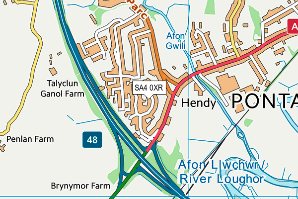 SA4 0XR map - OS VectorMap District (Ordnance Survey)