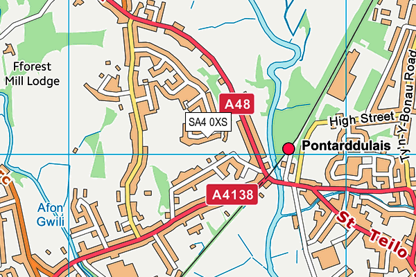 SA4 0XS map - OS VectorMap District (Ordnance Survey)