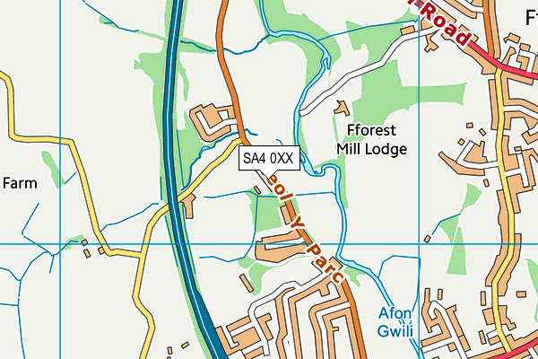 SA4 0XX map - OS VectorMap District (Ordnance Survey)