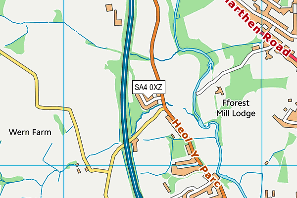 SA4 0XZ map - OS VectorMap District (Ordnance Survey)