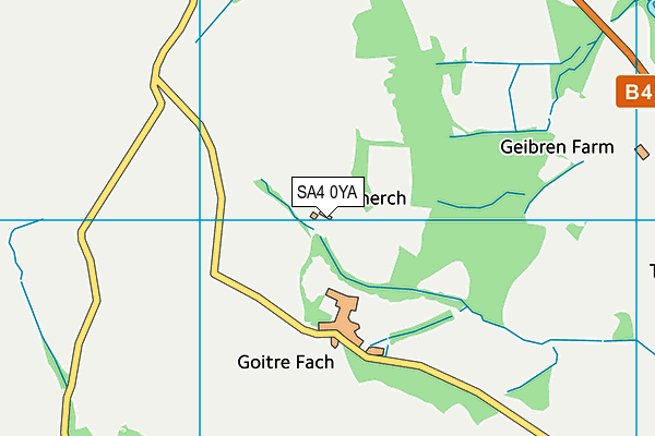 SA4 0YA map - OS VectorMap District (Ordnance Survey)