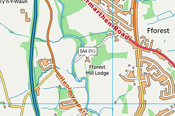 SA4 0YJ map - OS VectorMap District (Ordnance Survey)