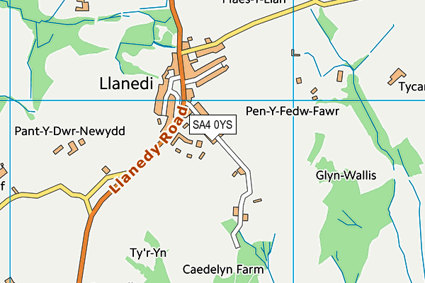 SA4 0YS map - OS VectorMap District (Ordnance Survey)