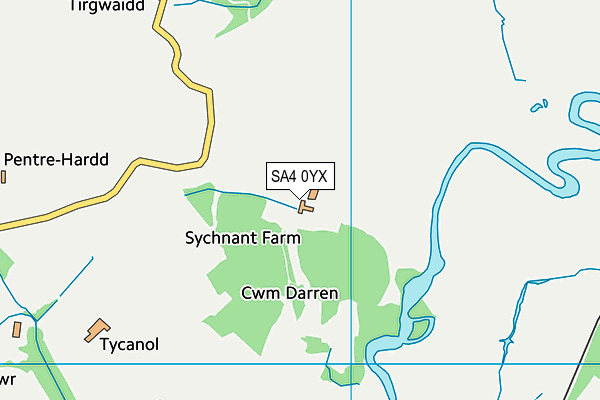 SA4 0YX map - OS VectorMap District (Ordnance Survey)