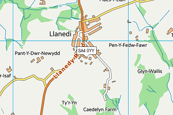 SA4 0YY map - OS VectorMap District (Ordnance Survey)