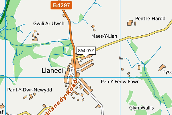 SA4 0YZ map - OS VectorMap District (Ordnance Survey)