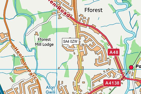 SA4 0ZW map - OS VectorMap District (Ordnance Survey)