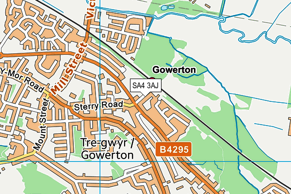 SA4 3AJ map - OS VectorMap District (Ordnance Survey)