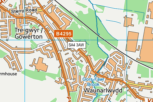 SA4 3AW map - OS VectorMap District (Ordnance Survey)