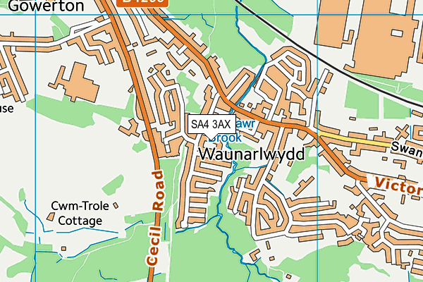 SA4 3AX map - OS VectorMap District (Ordnance Survey)