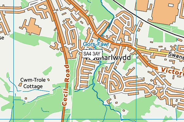 SA4 3AY map - OS VectorMap District (Ordnance Survey)