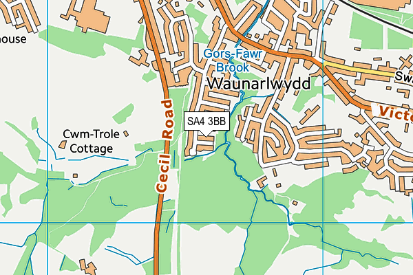 SA4 3BB map - OS VectorMap District (Ordnance Survey)