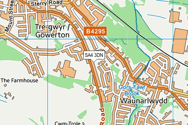 SA4 3DN map - OS VectorMap District (Ordnance Survey)