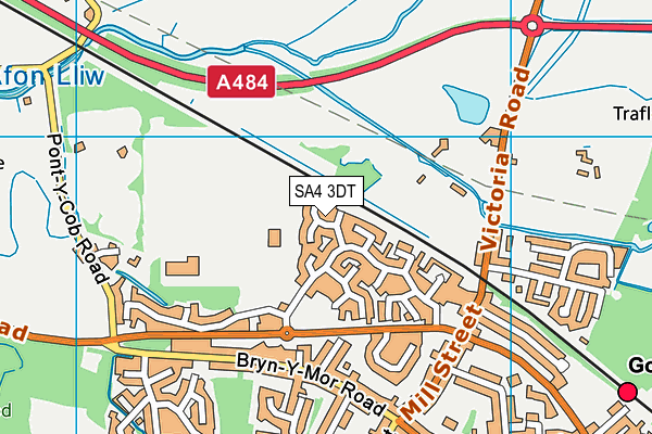 SA4 3DT map - OS VectorMap District (Ordnance Survey)