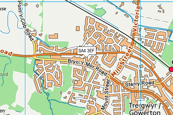 SA4 3EF map - OS VectorMap District (Ordnance Survey)