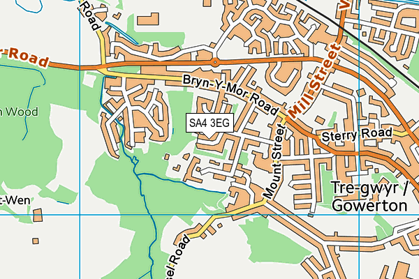 SA4 3EG map - OS VectorMap District (Ordnance Survey)