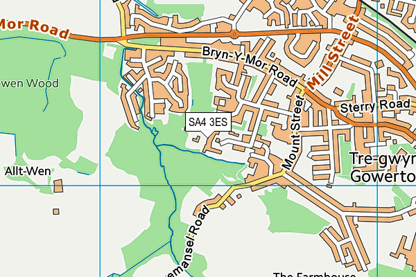 SA4 3ES map - OS VectorMap District (Ordnance Survey)