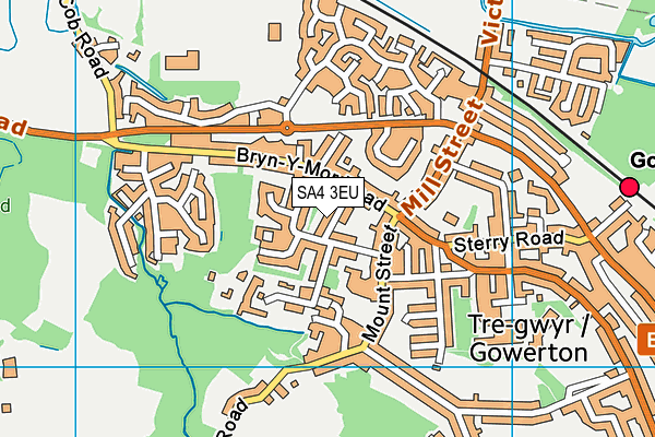 SA4 3EU map - OS VectorMap District (Ordnance Survey)