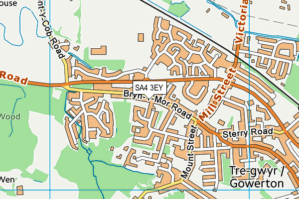 SA4 3EY map - OS VectorMap District (Ordnance Survey)