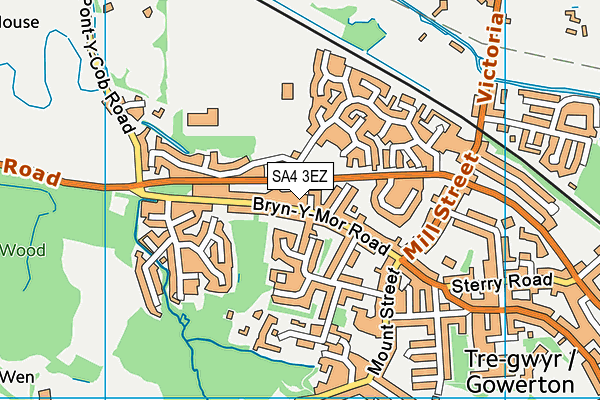 SA4 3EZ map - OS VectorMap District (Ordnance Survey)
