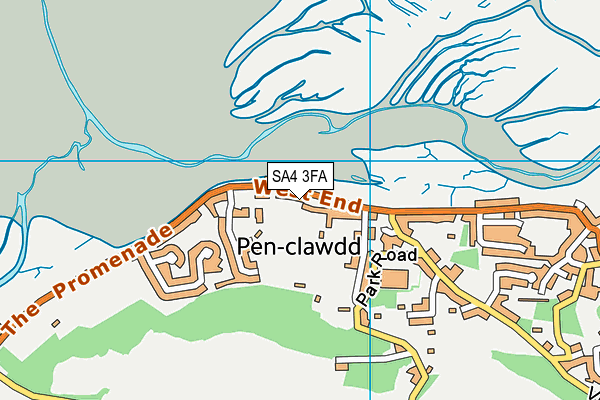 SA4 3FA map - OS VectorMap District (Ordnance Survey)