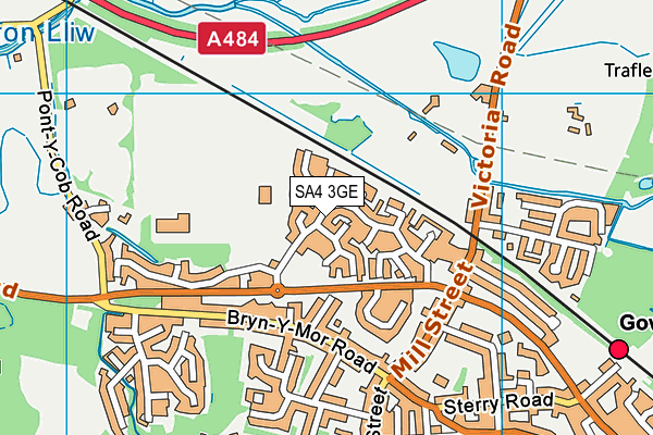 SA4 3GE map - OS VectorMap District (Ordnance Survey)