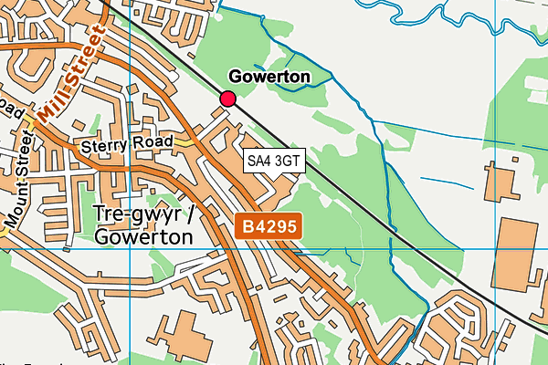 SA4 3GT map - OS VectorMap District (Ordnance Survey)