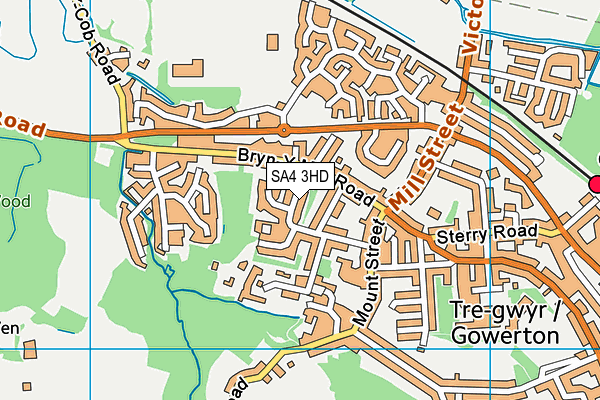 SA4 3HD map - OS VectorMap District (Ordnance Survey)