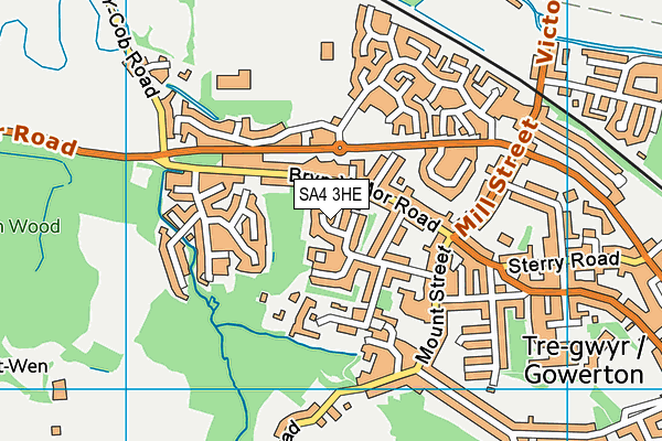 SA4 3HE map - OS VectorMap District (Ordnance Survey)