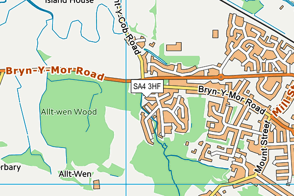 SA4 3HF map - OS VectorMap District (Ordnance Survey)