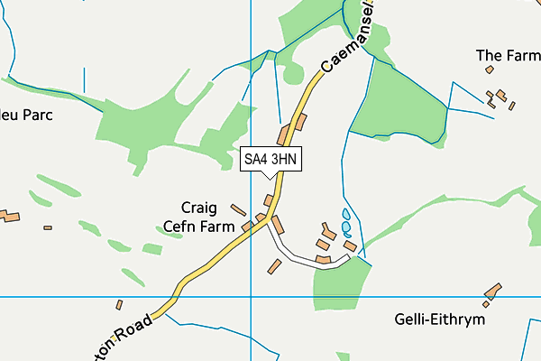 SA4 3HN map - OS VectorMap District (Ordnance Survey)