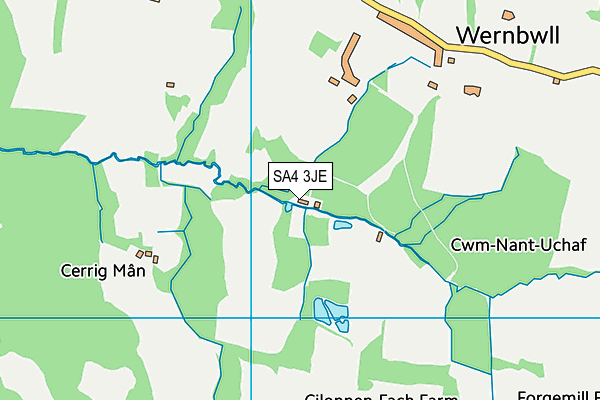 SA4 3JE map - OS VectorMap District (Ordnance Survey)