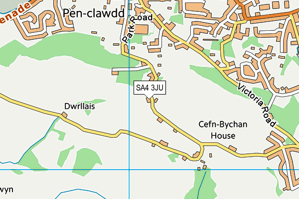 SA4 3JU map - OS VectorMap District (Ordnance Survey)