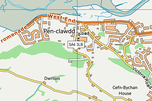 SA4 3LB map - OS VectorMap District (Ordnance Survey)