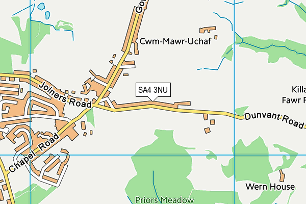 SA4 3NU map - OS VectorMap District (Ordnance Survey)