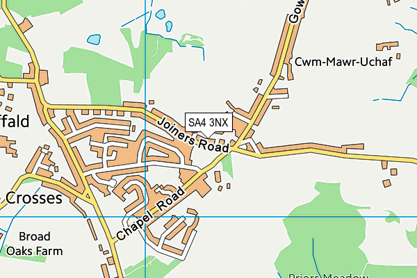 SA4 3NX map - OS VectorMap District (Ordnance Survey)