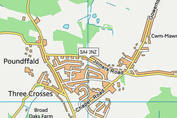 SA4 3NZ map - OS VectorMap District (Ordnance Survey)