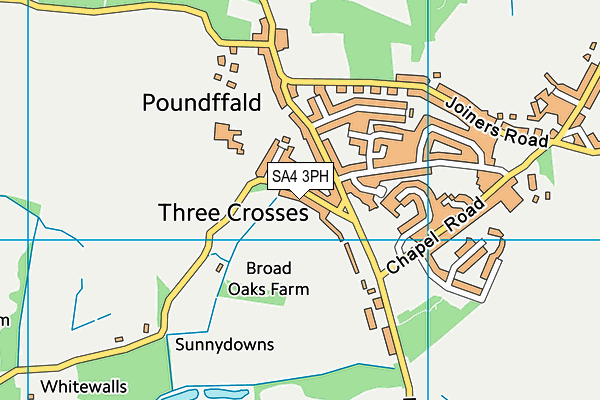 SA4 3PH map - OS VectorMap District (Ordnance Survey)