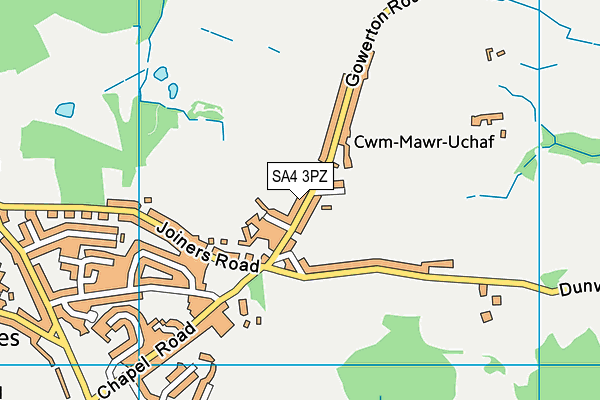 SA4 3PZ map - OS VectorMap District (Ordnance Survey)