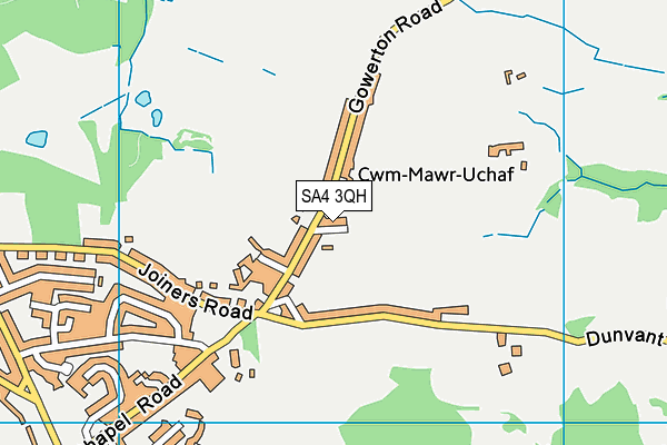 SA4 3QH map - OS VectorMap District (Ordnance Survey)