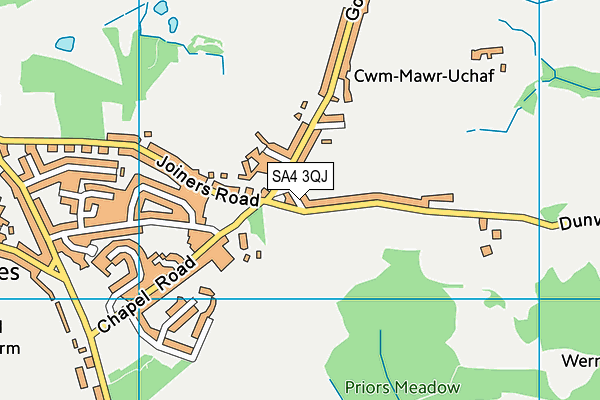 SA4 3QJ map - OS VectorMap District (Ordnance Survey)