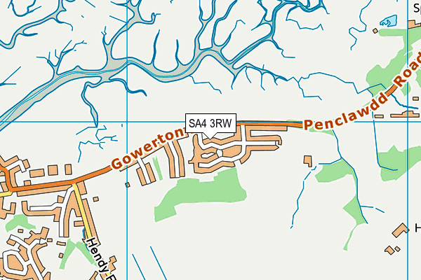 SA4 3RW map - OS VectorMap District (Ordnance Survey)