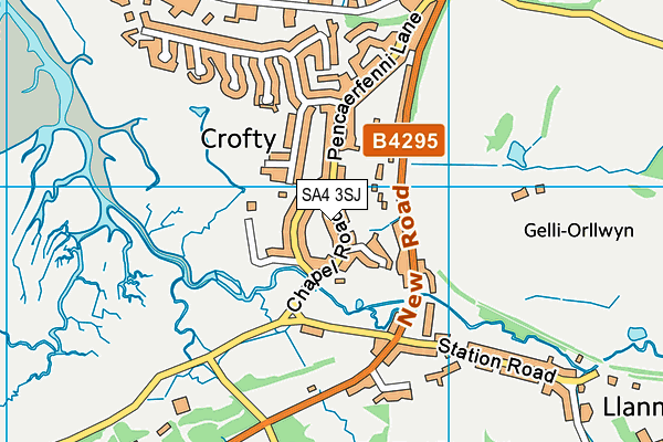 SA4 3SJ map - OS VectorMap District (Ordnance Survey)