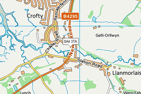 SA4 3TA map - OS VectorMap District (Ordnance Survey)