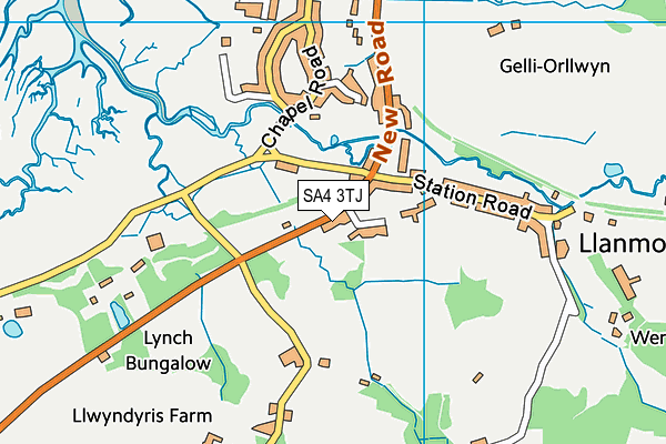 SA4 3TJ map - OS VectorMap District (Ordnance Survey)