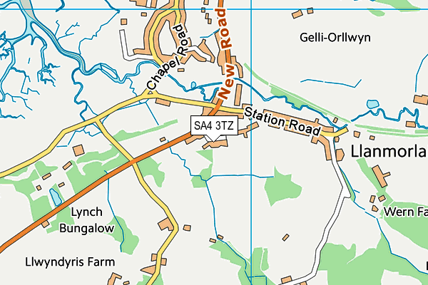 SA4 3TZ map - OS VectorMap District (Ordnance Survey)