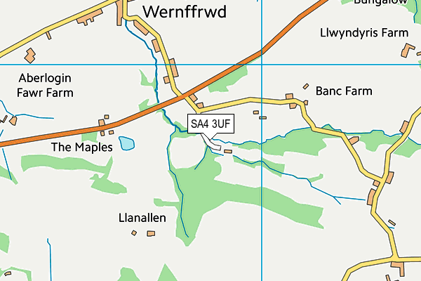 SA4 3UF map - OS VectorMap District (Ordnance Survey)