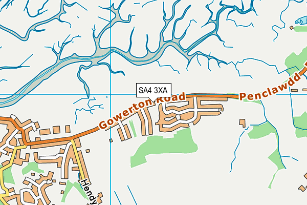 SA4 3XA map - OS VectorMap District (Ordnance Survey)