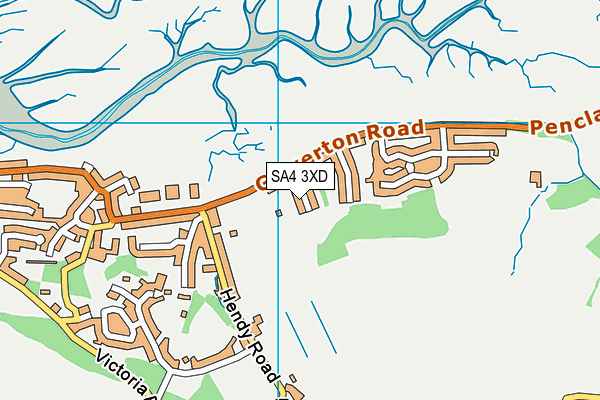 SA4 3XD map - OS VectorMap District (Ordnance Survey)